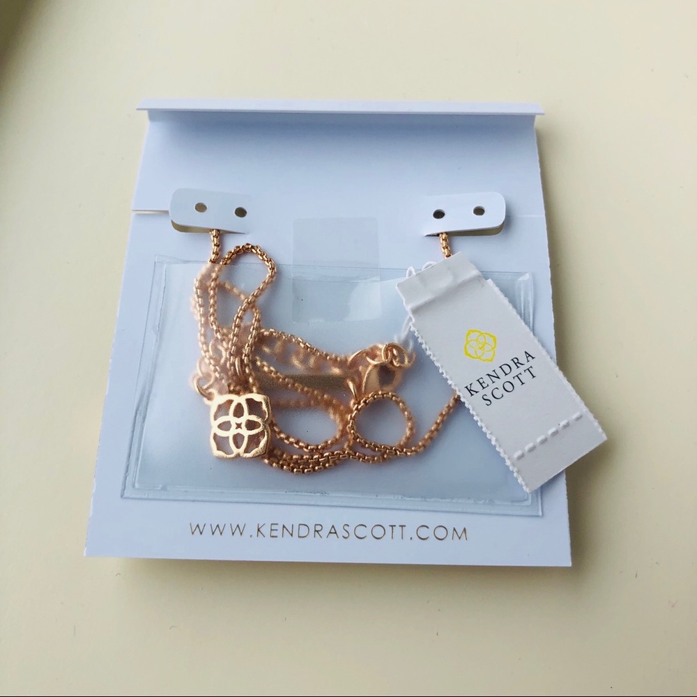 Kendra Scott Leanor Rose Gold Necklace Fuchsia NWT - Picture 4 of 5